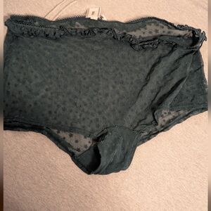 Sheer Star-Print High Neck Camisole - Dark Green